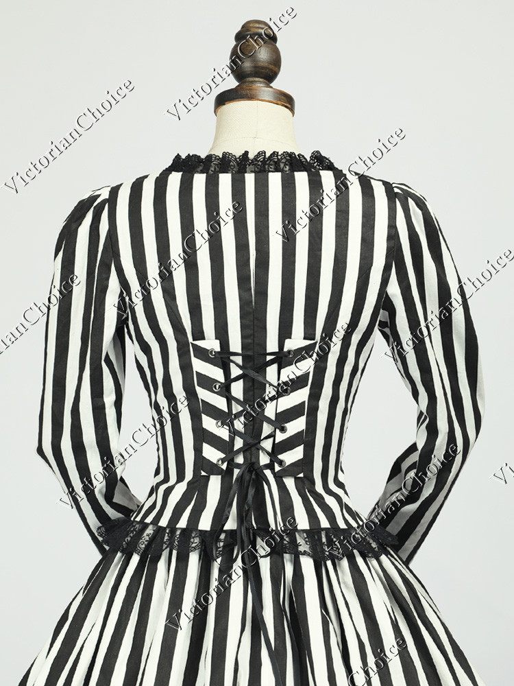 Victorian Beetlejuice Dress Sleepy Hollow Katrina Women Halloween Costume 321