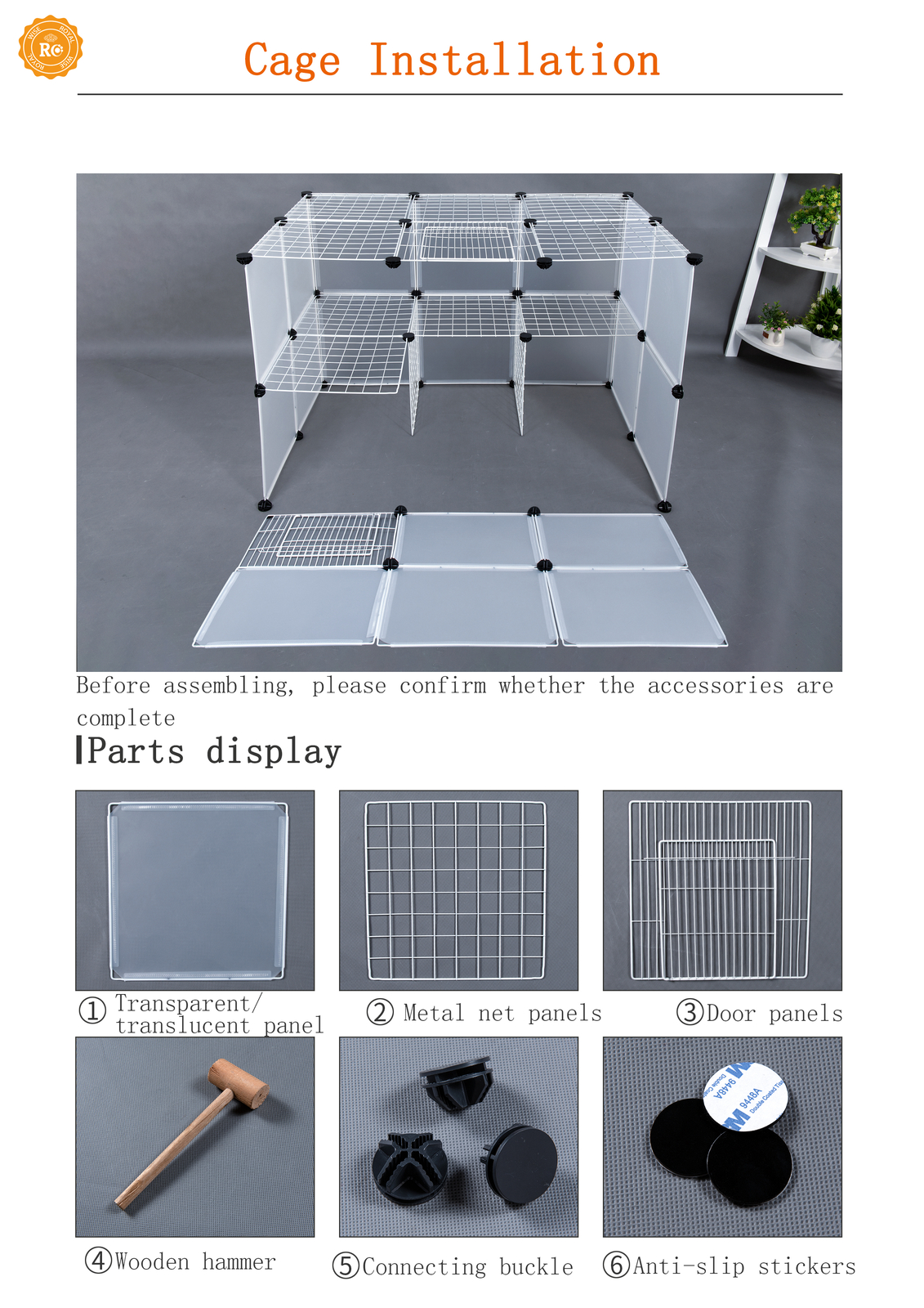 3-Tier Cat Cage Folding Matal Wire Cat Crate Kennel Pen Pet House Furniture DIY