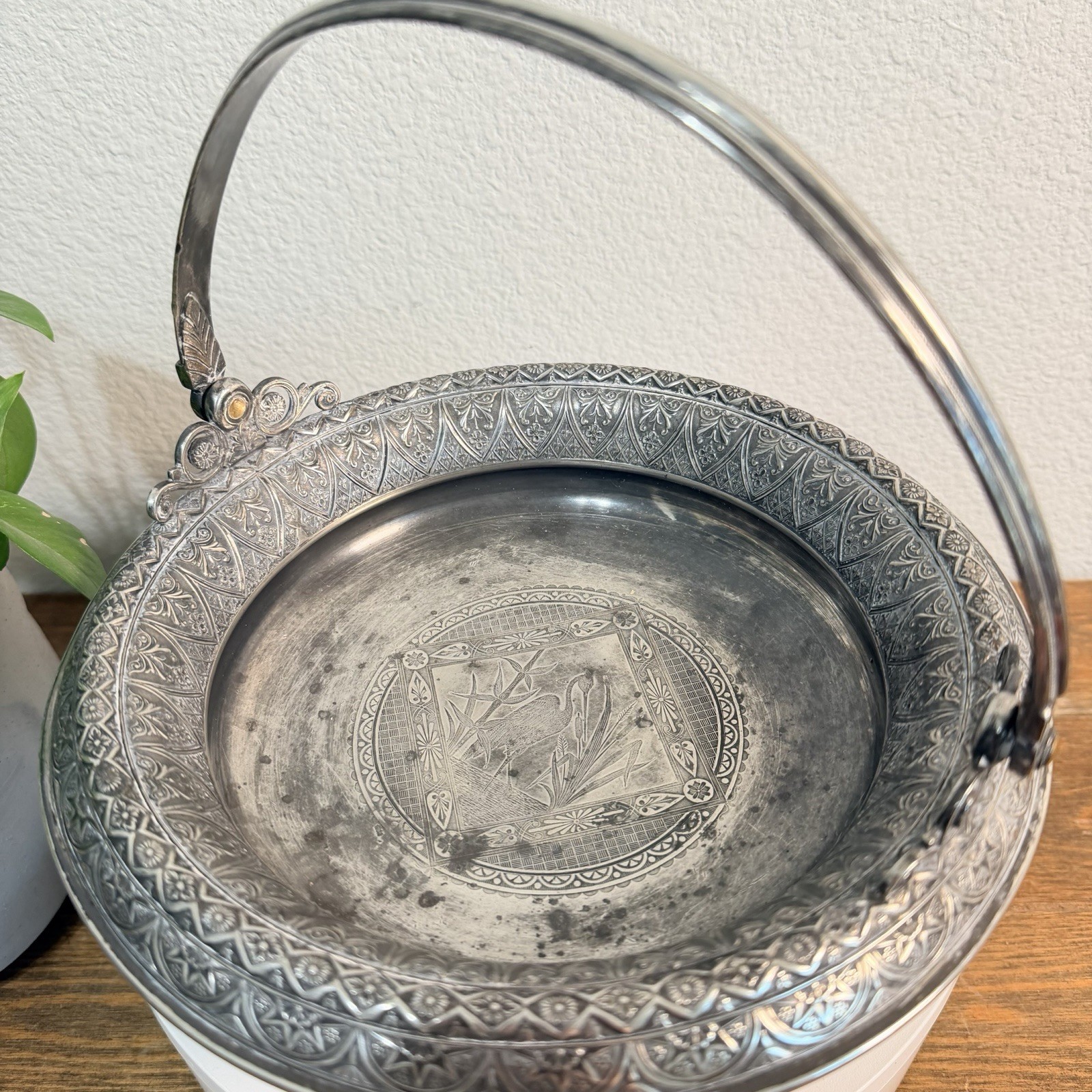 Derby Silver Co Quadruple Plated Footed Bowl with Handle Candy Dish