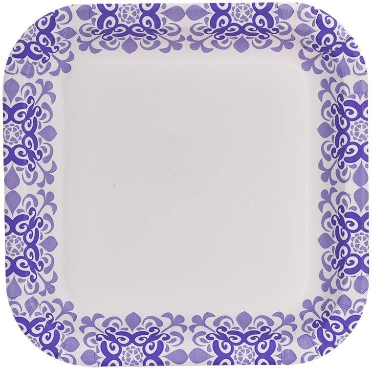 Heavy Duty Square Paper Plates for All Occasions | 8.5" Disposable 50