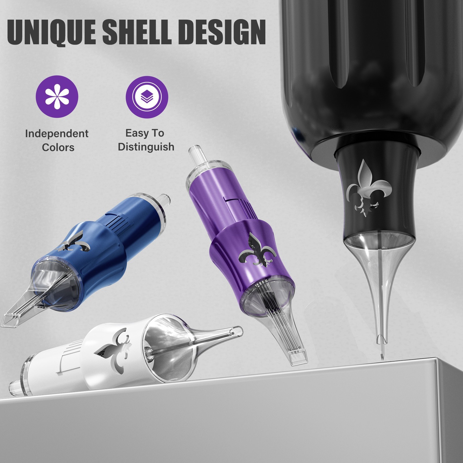 50Pcs Mixed Professional Sterile Tattoo Needle Cartridges Size RL RM RS M1