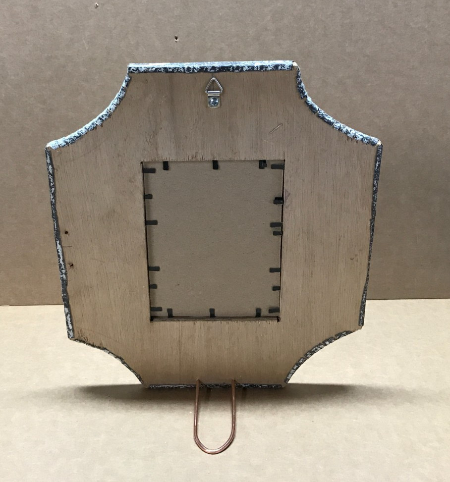 VTG 11x13 Shabby Decorative 4x6 Tin Ceiling White Picture Frame Old 387-26B