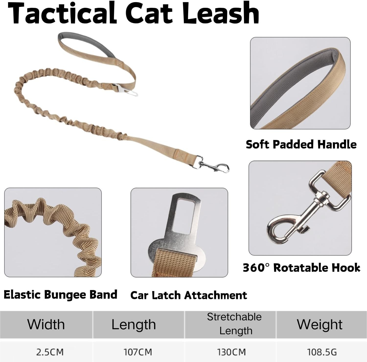 Tactical Cat Harness and Leash Set for Walking Escape Proof Adjustable Large ...