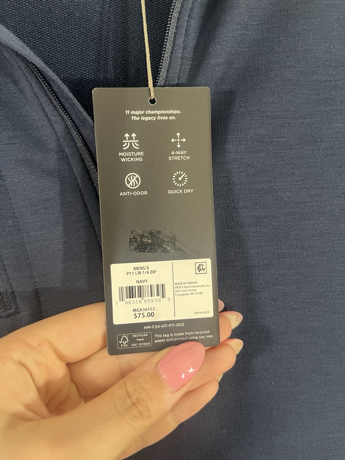 Walter Hagen Golf Shirt Small Blue 1/4 Zip Pullover New