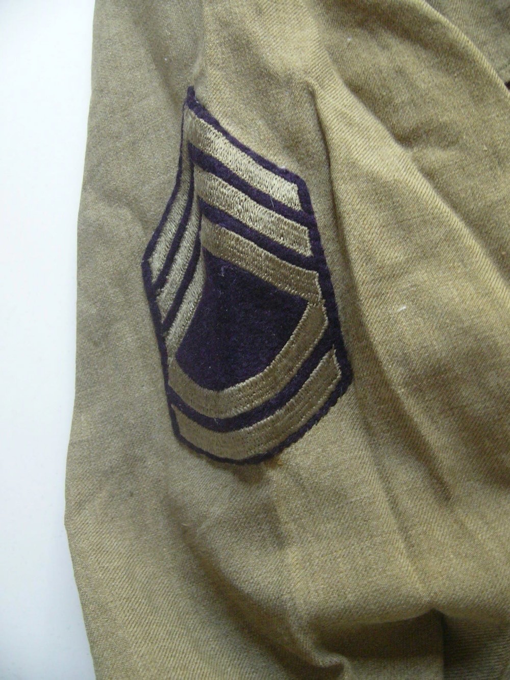 WWII US Army Uniform Shirt with Stripes, Size 13 1/2, 42