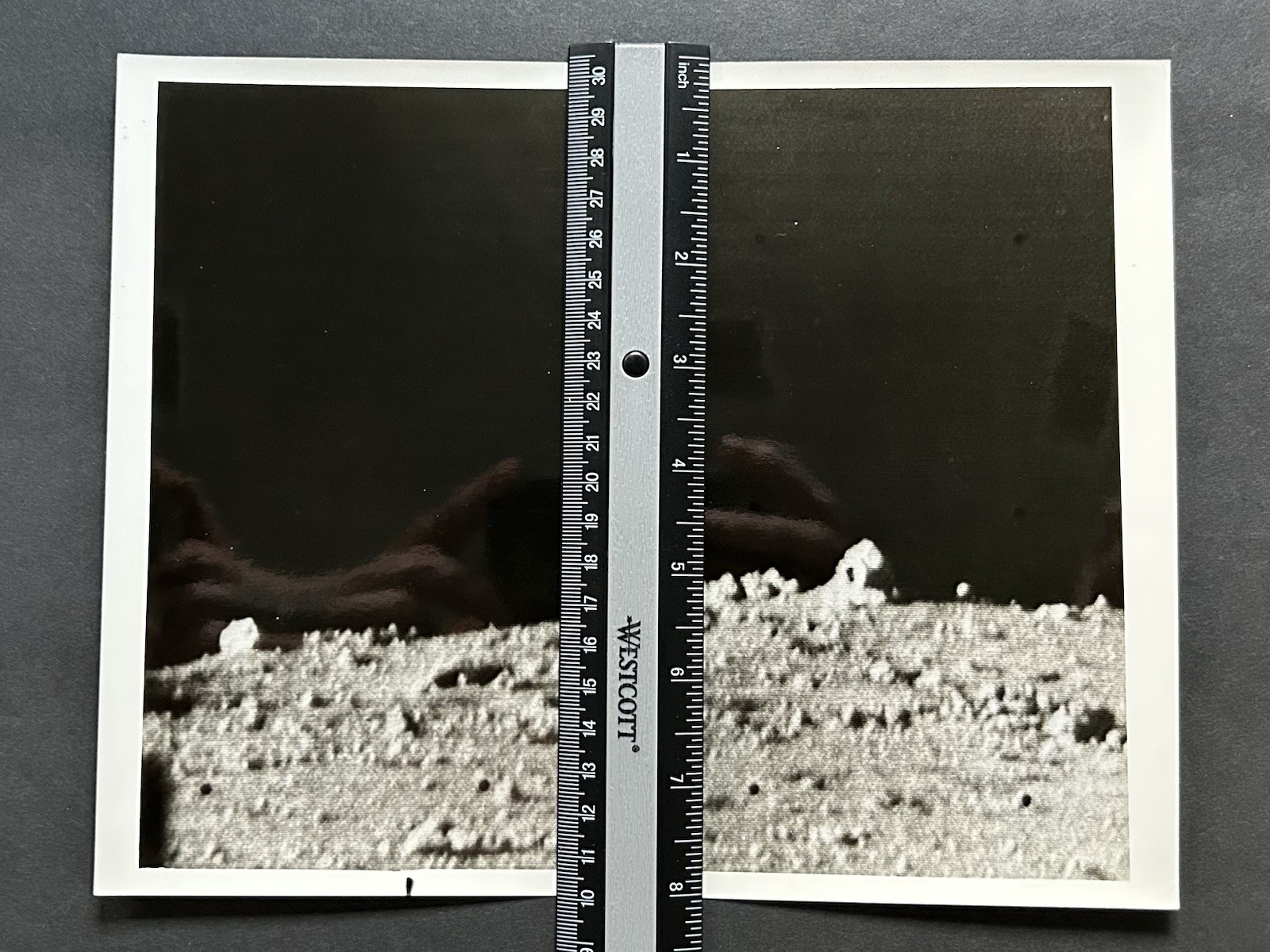 1968 NASA “Moon Surface Piles of Rubble Rocks” Surveyor VII Camera” Photograph