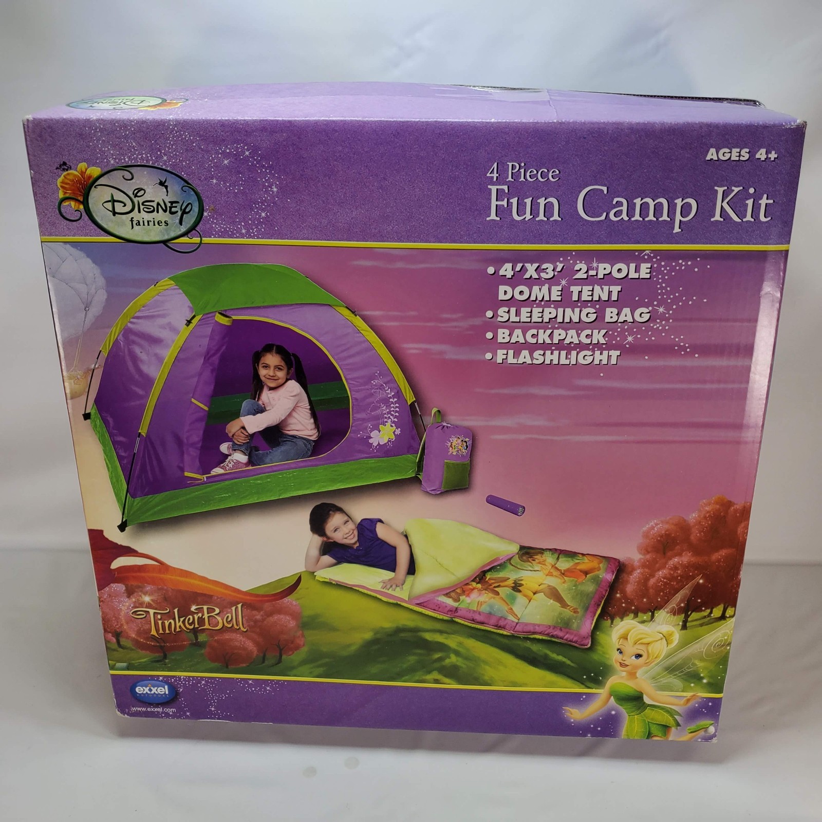 Disney Princess Tinkerbell Camp Kit Backpack Tent Flashlight Sleeping Bag Kids