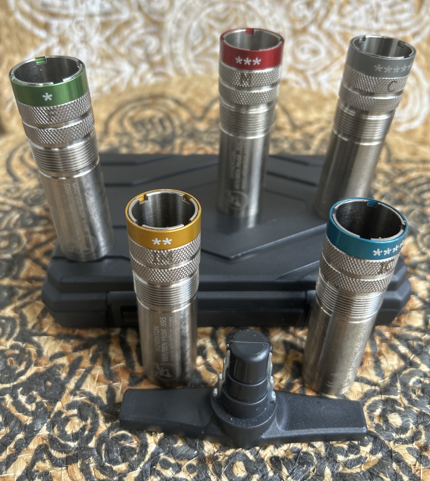 Beretta/Benelli Mobil Thread Extended Choke Tubes Set 12ga Silver 5x / Winenton