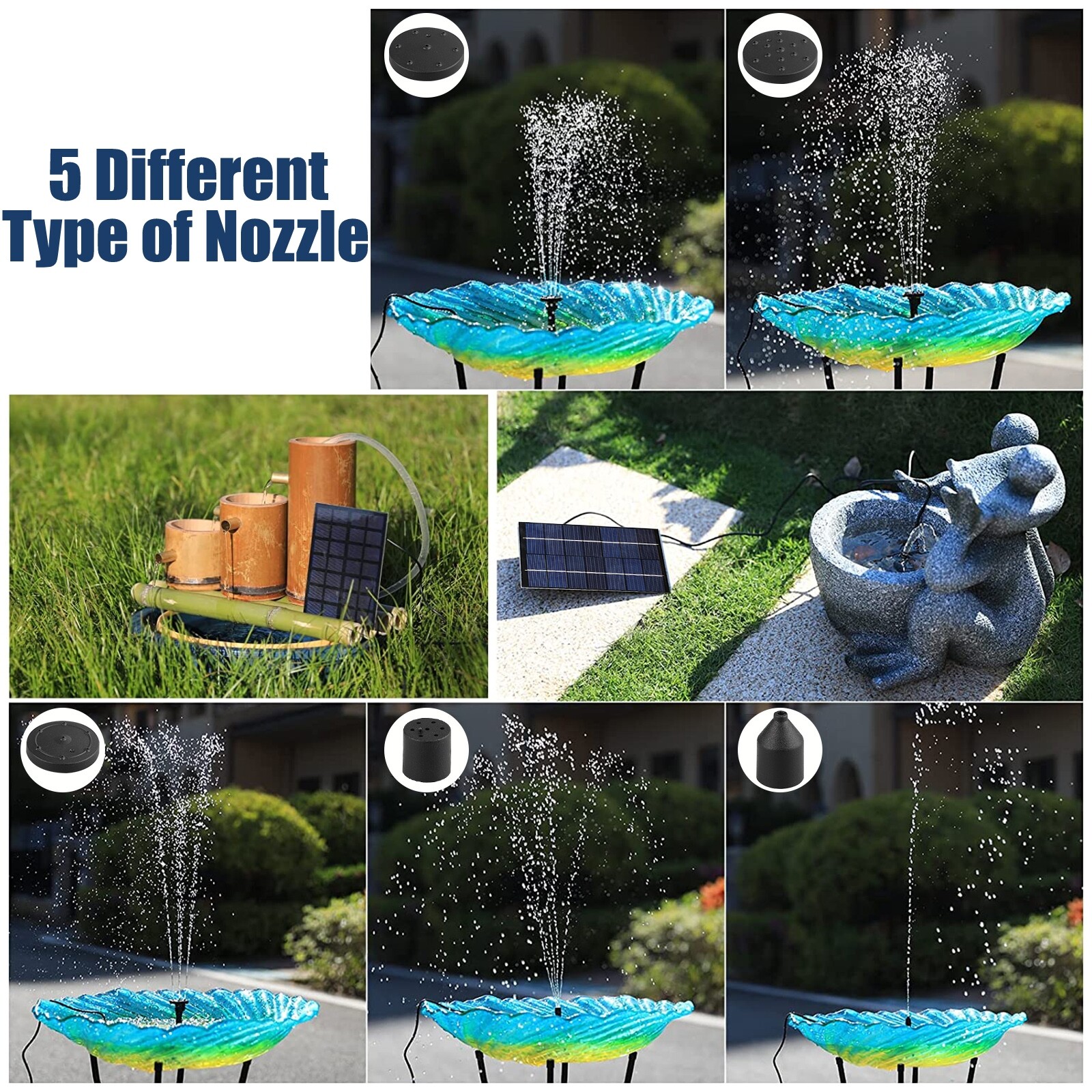 Solar Water Panel Power Fountain Pump Kit Pool Garden Pond Watering Submersible