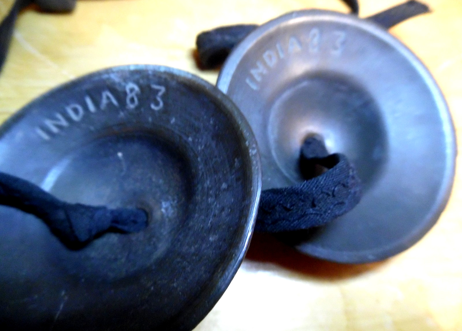 ANTIQUE TIBETAN BUDDHIST TINGSHA BRONZE MEDITATION CYMBALS AND BELL MKD 31-16