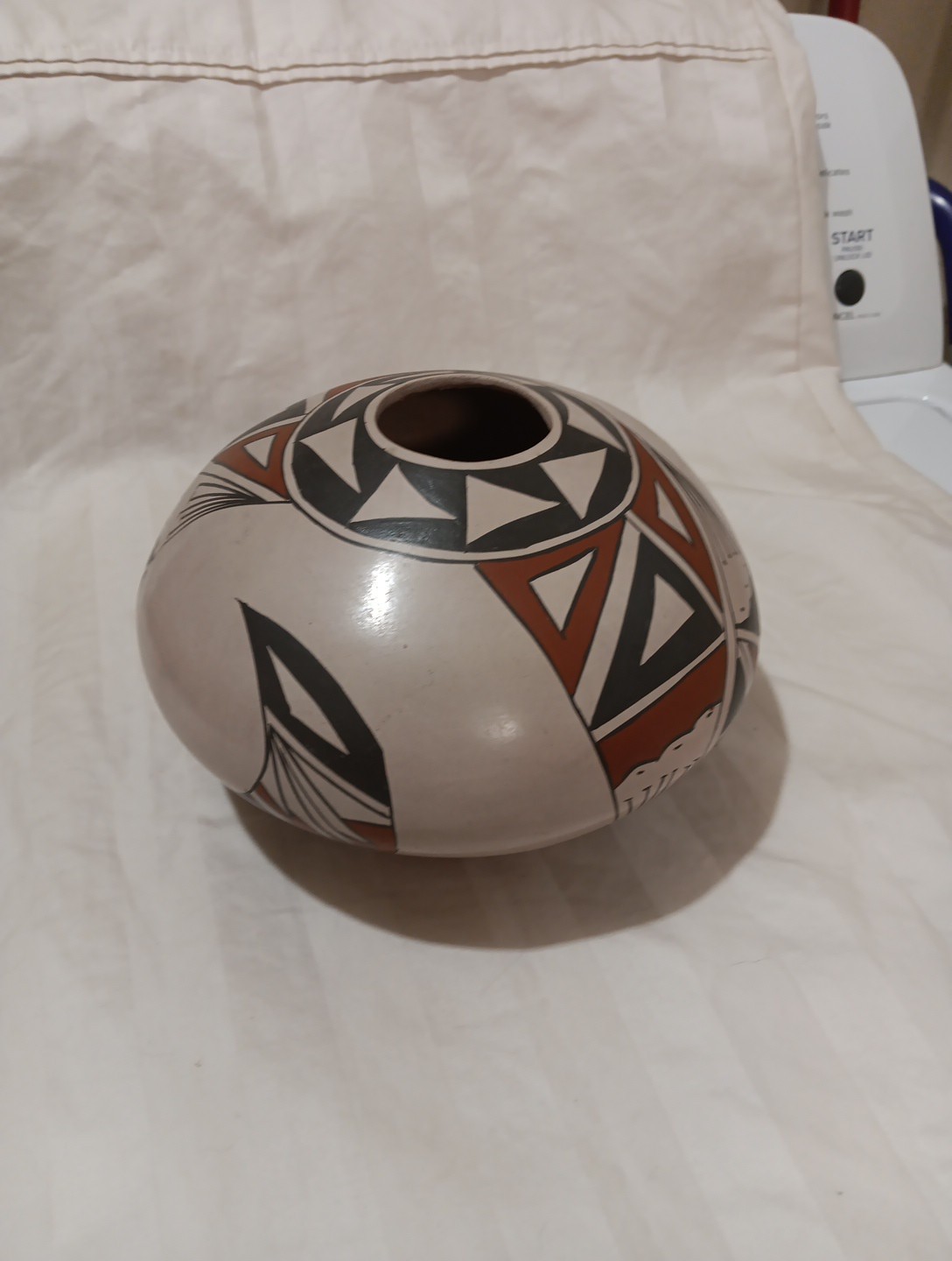 Native American Pottery SeedBowl Vintage Polychrome Southwestern Style