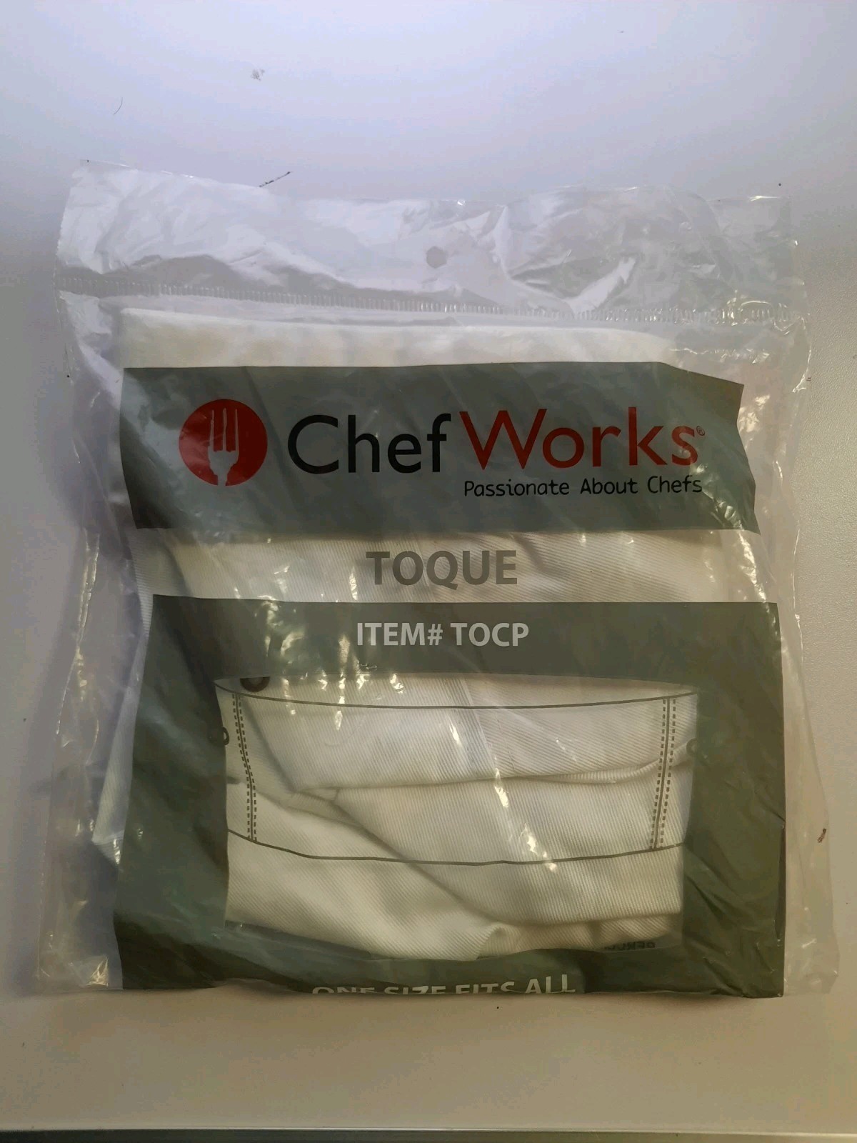 Chef Works A963 white toque chef's hat new sealed, free shipping