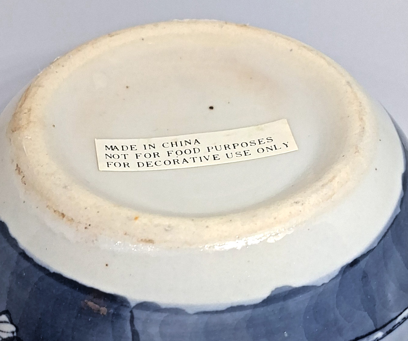 Beautiful Asian Blue & White Glaze Ceramic Lidded Ginger Jar / Urn 4.5" Tall