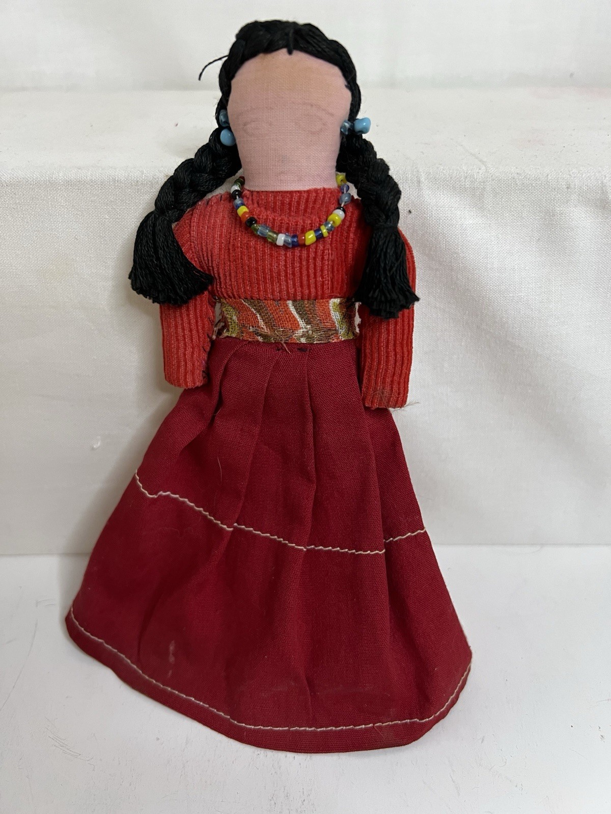 3 Vintage Navajo Fabric Doll Family Handmade Native American Man Woman Child