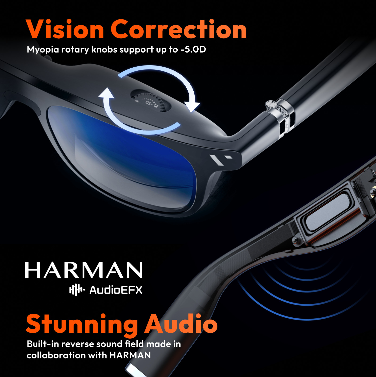VITURE One XR/AR Glasses 120" Full HD Display Harman Sound Jet Black (Good)