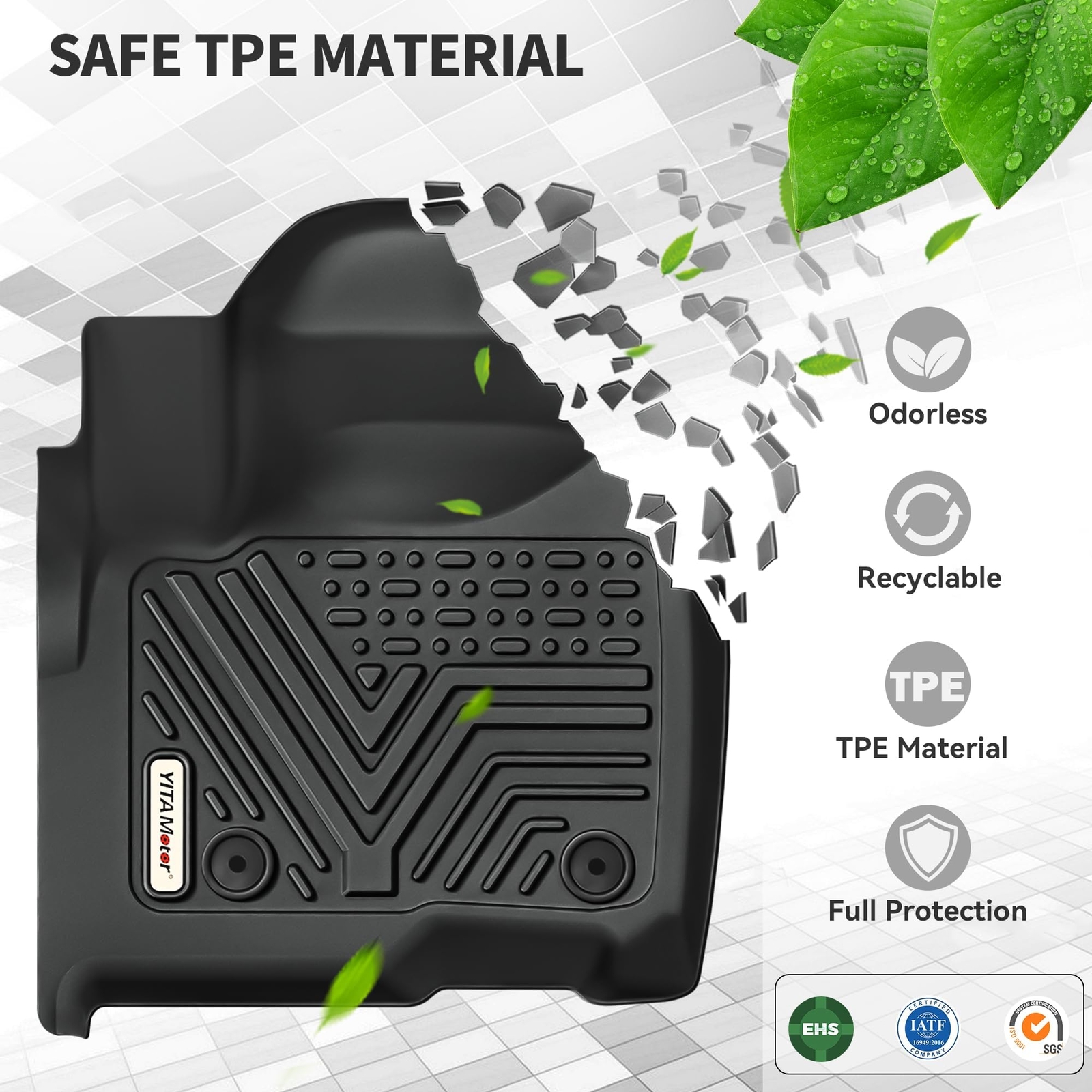 YITAMOTOR Floor Mats Liner for 2014-2019 Chevy Silverado GMC Sierra Double Cab