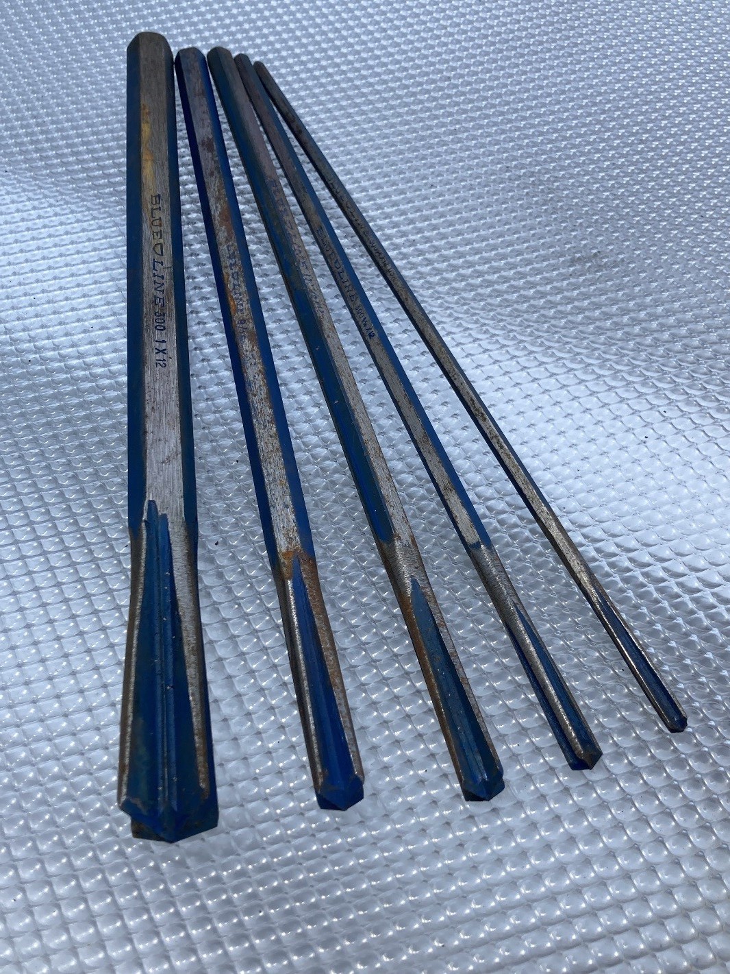 (Qty 5) Masonry Drill Star Bit Chisel Blue Line 12" x  1, 9/16, 1/2, 5/16, 1/4"