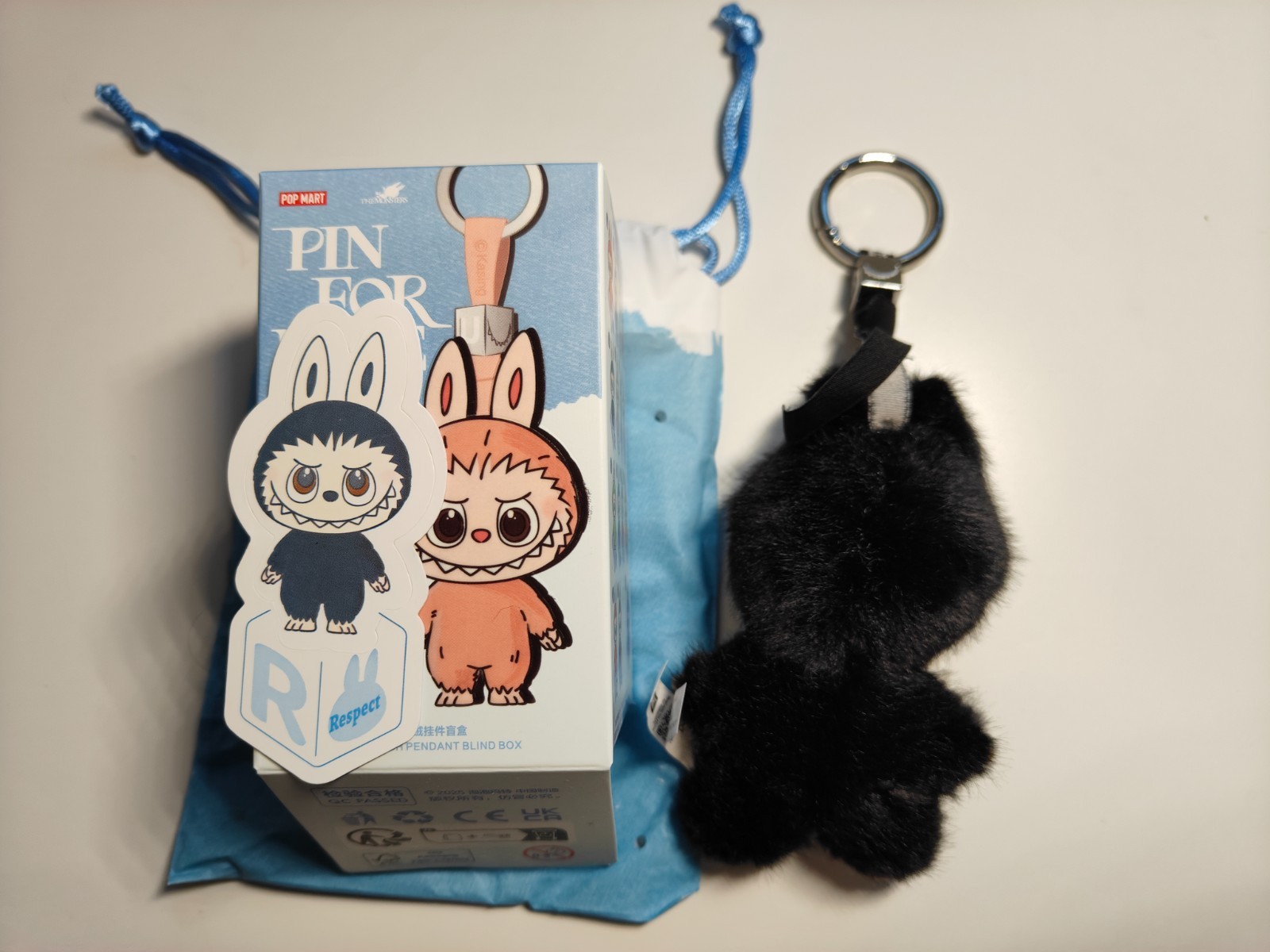 POP MART Labubu V4 The Monsters Pin For Love Alphabet Plush Pendant - Letter R