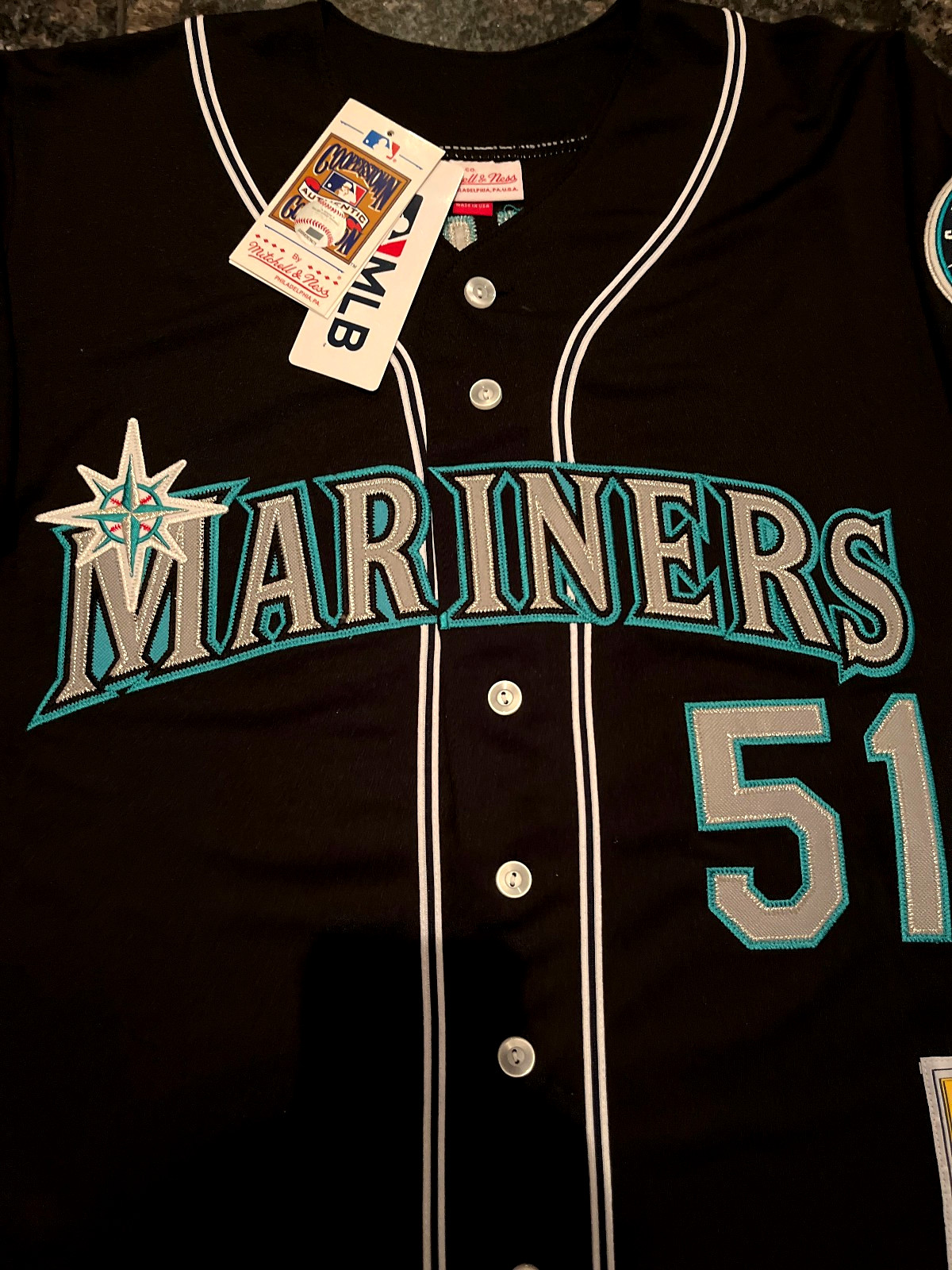 Seattle Mariners #51 Ichiro Hall of Fame Limited Edition 2Patch stitched Jersey