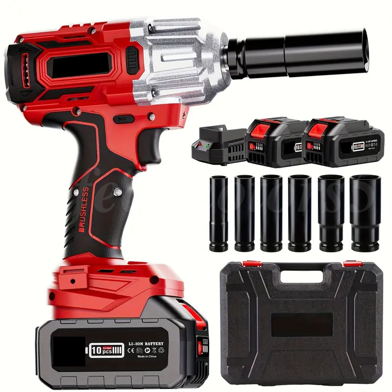 Electric Impact Wrench 1000Nm High Torque Impact Gun 1/2" Cordless Impact Wrench
