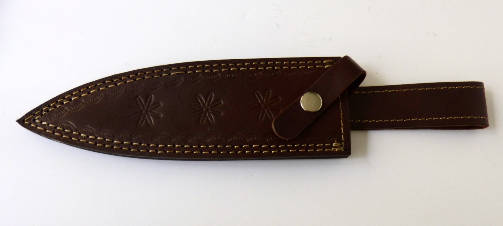 13.5" Fixed Blade Knife Dagger 8" Damasus Steel Blade & Bolster Leather Sheath