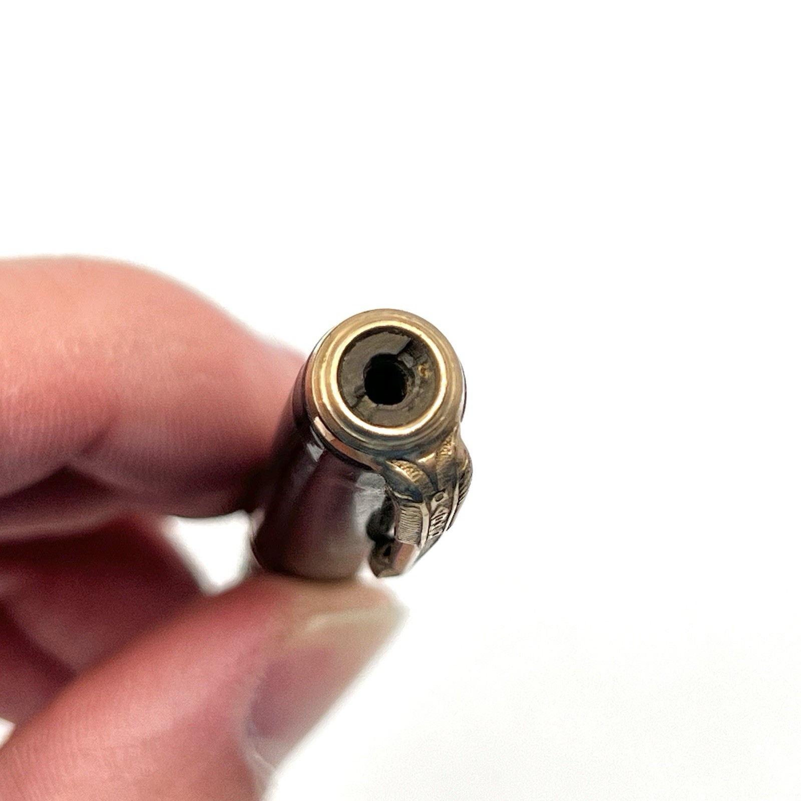 VTG Parker USA Brown Candy Striped Gold Trim 4-9/16" Twist Pencil - See Pics