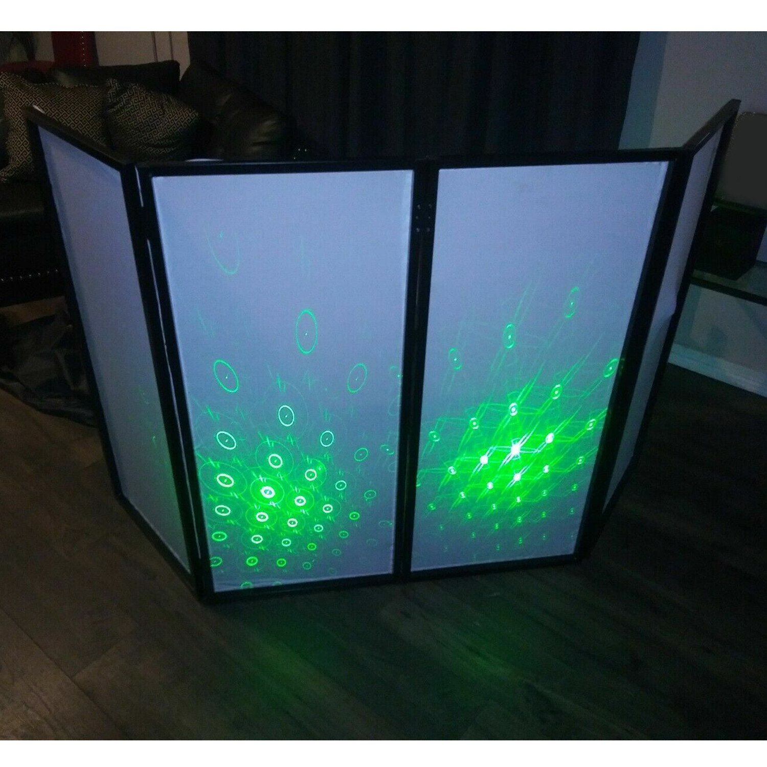 DJ Foldable Facade Portable Event Metal Frame Booth Panels Black+White Carry Bag