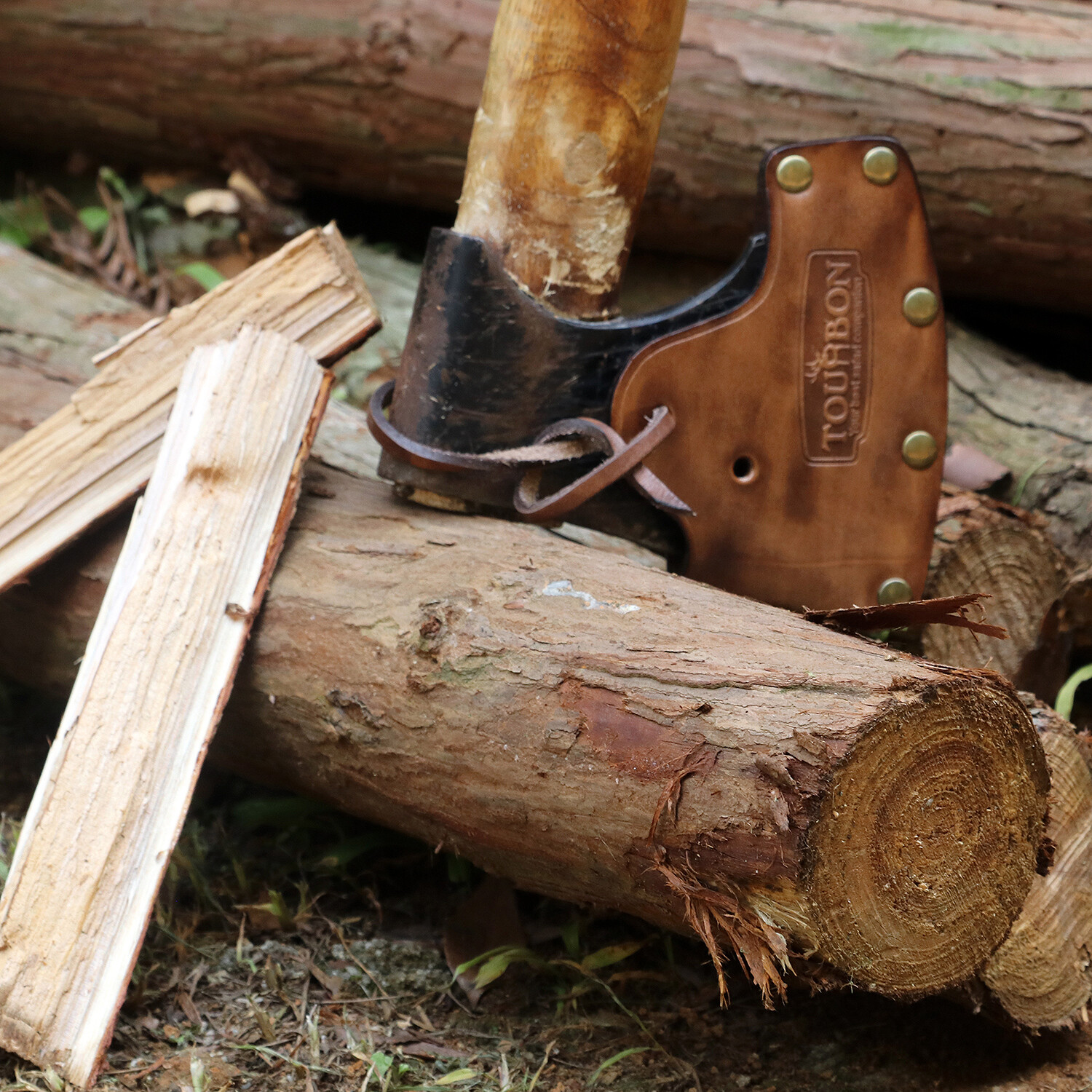 Tourbon Genuine Leather Axe Holder Hatchet Lanyard Blade Mask Sheath Head Cover