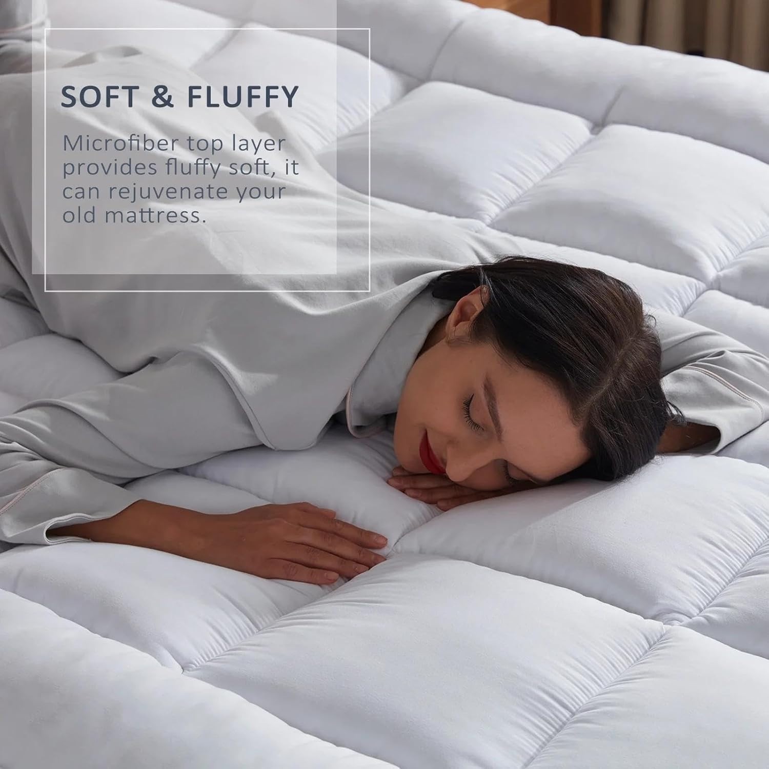 4 Inches Thick Mattress Topper Quilted Cooling Mattress Topper Pad