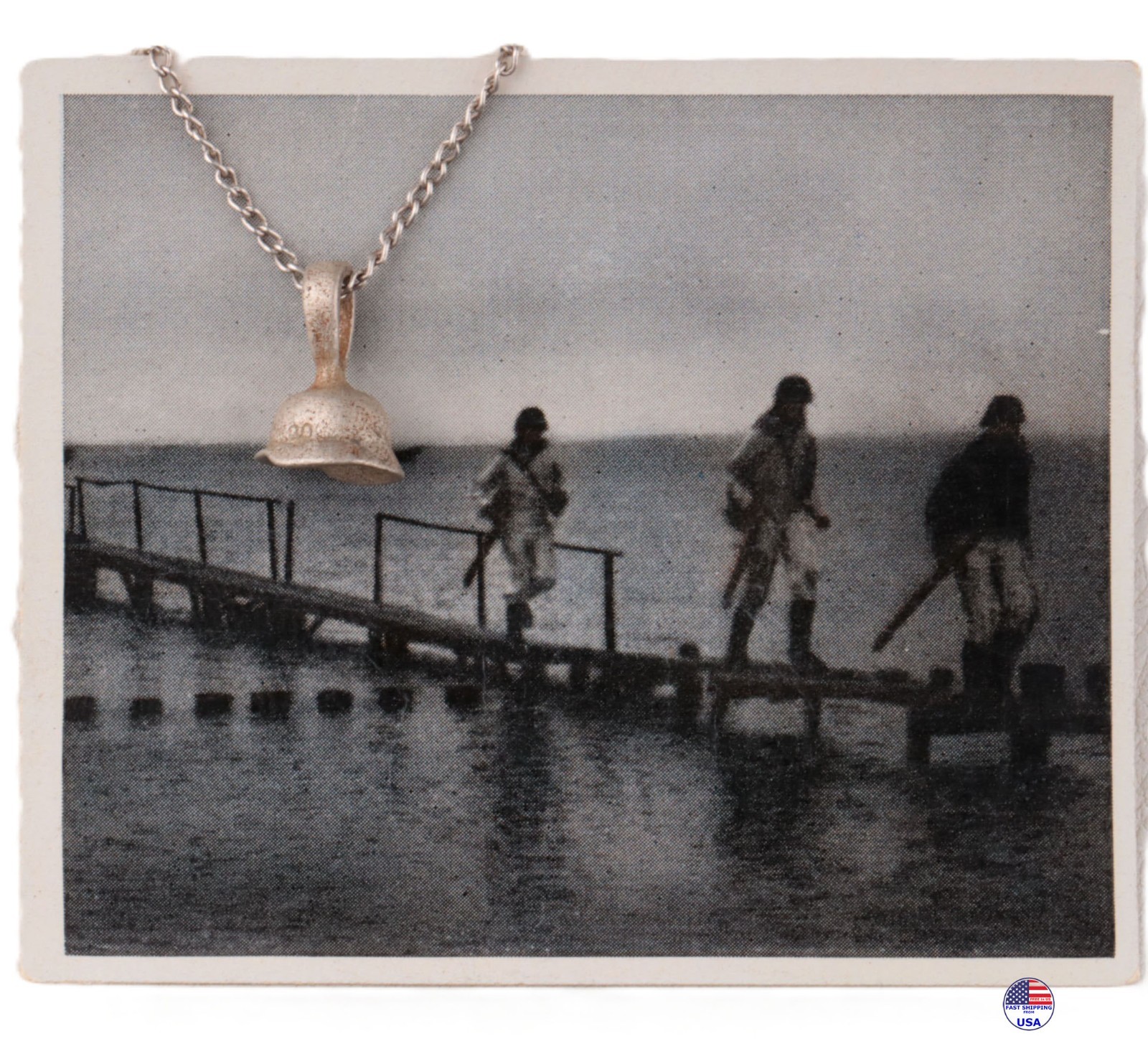 WW2 German pendant 800 Silver 925 Vintage Chain WWII Germany Army Wehrmacht forc