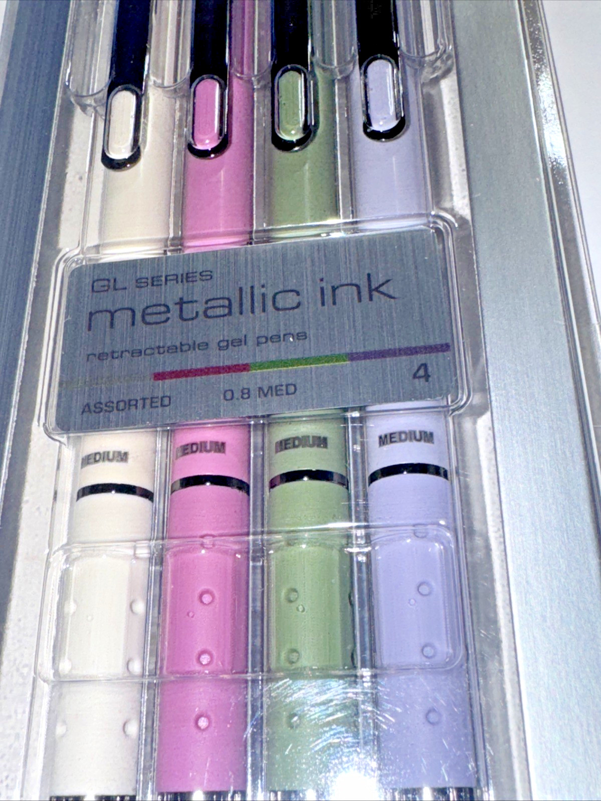 TUL GL Series Retractable Gel Pens Medium Point 0.8mm Assorted Metallic Inks NEW