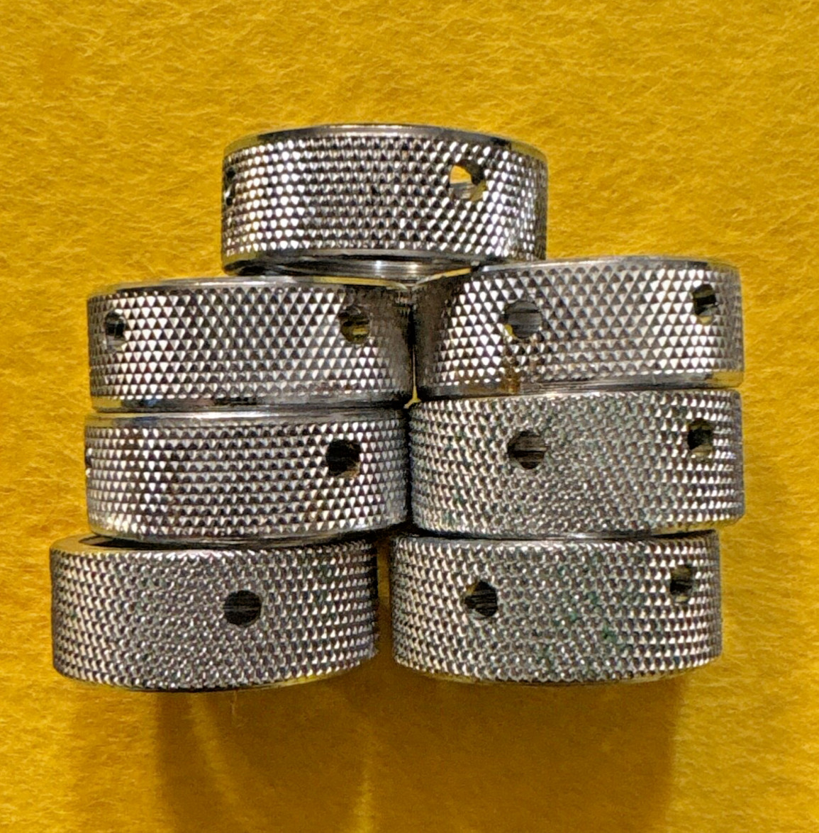 FAUCET COUPLING RING-KNURLED (S/S) SEVEN PACK USED