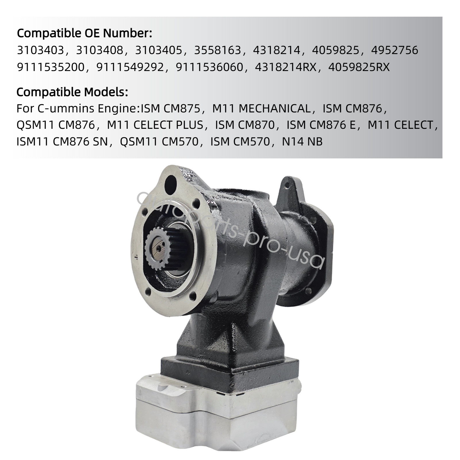 For Cummins Engine M11 N14 NB N14 ISM QSM11 Air Brake Compressor 3103403 3103405