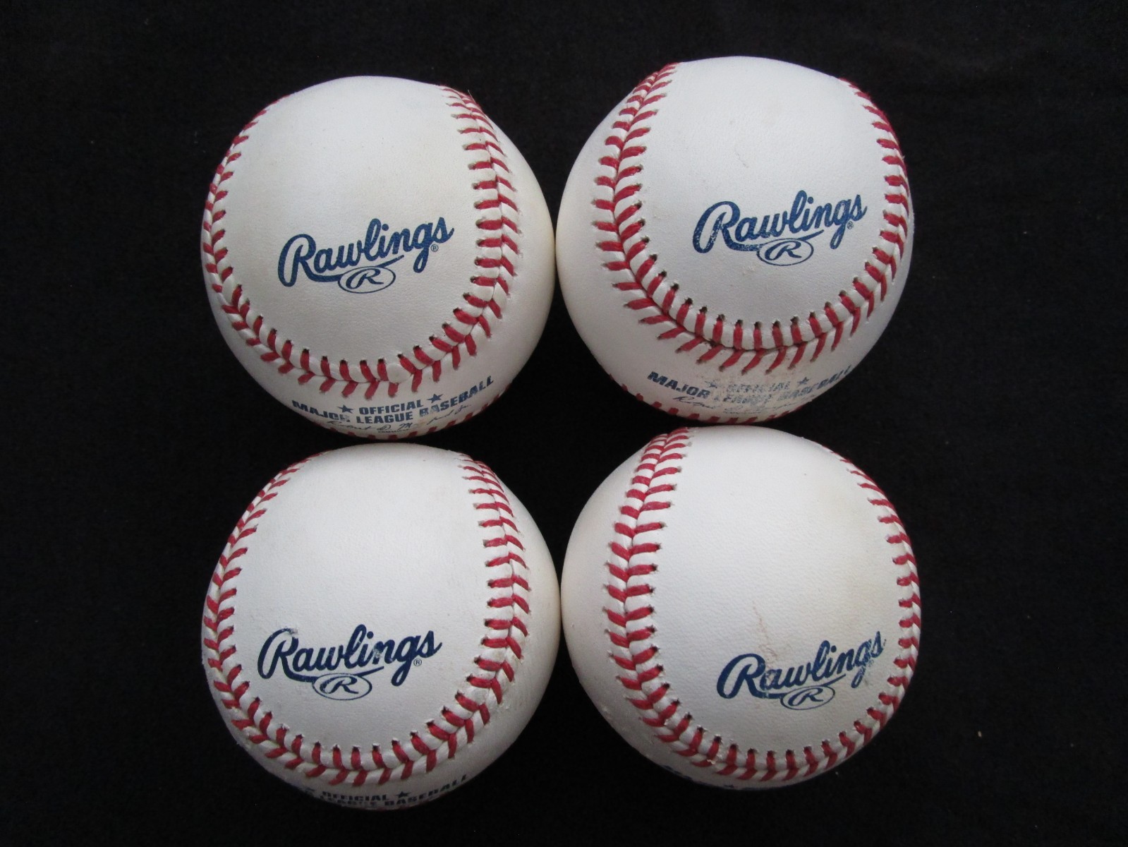 Lot of 4 Rawlings Official Major League Baseballs Manfred Jr MLB 1/3 Dozen