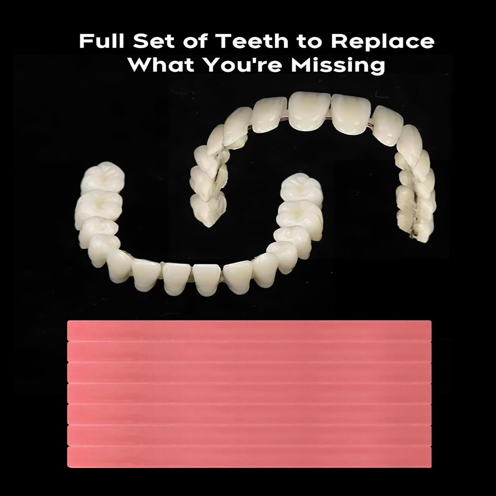 2 Set DIY Dentures Fake Teeth Kits Top and Bottom Dentures Temporary Fake Teeth