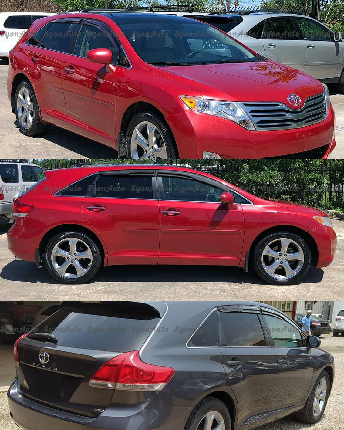 FITS 2008-2017 TOYOTA VENZA JDM 3D WAVY MUGEN STYLE WINDOW VISOR RAIN GUARD VENT