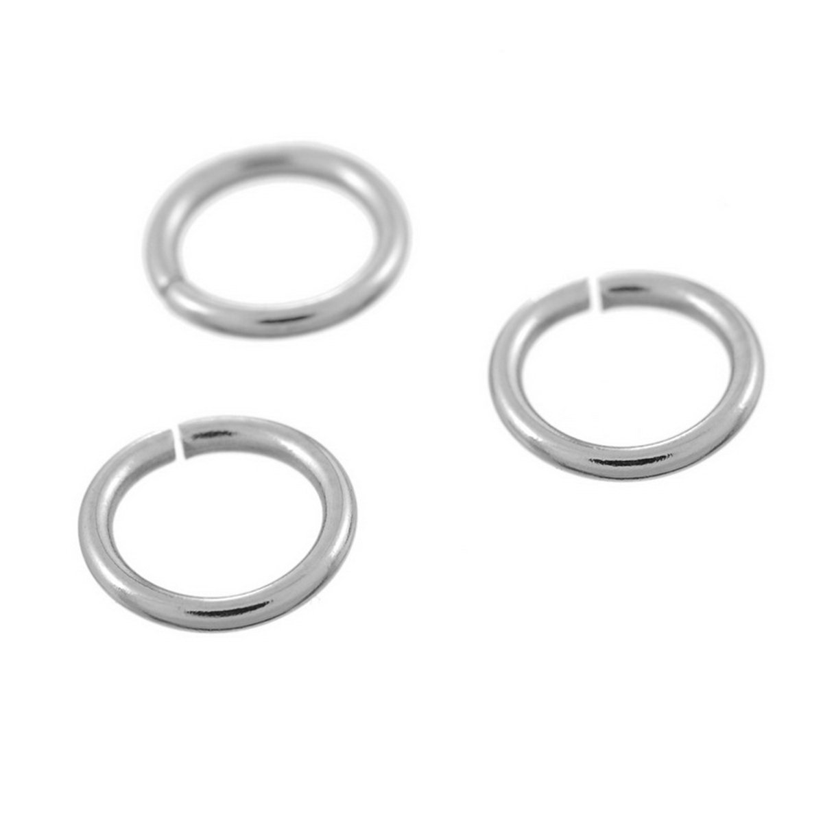 100 Pieces Stainless Steel Open Jump Ring DIY Connector Silver Plated 19-Gauge