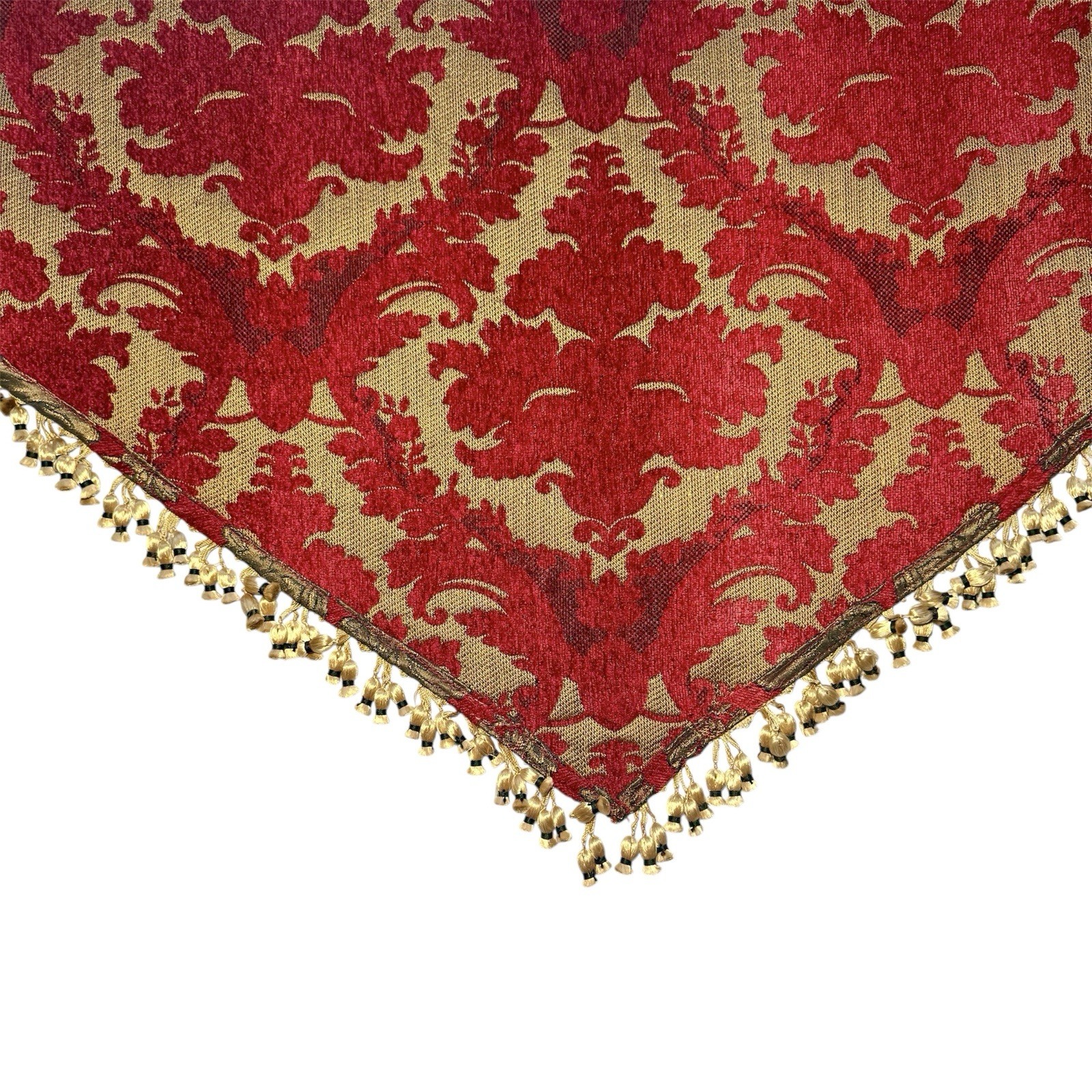 CROSCILL Imperial Empress CURTAIN Valance Brocade Red Gold Tassels Tapestry EUC
