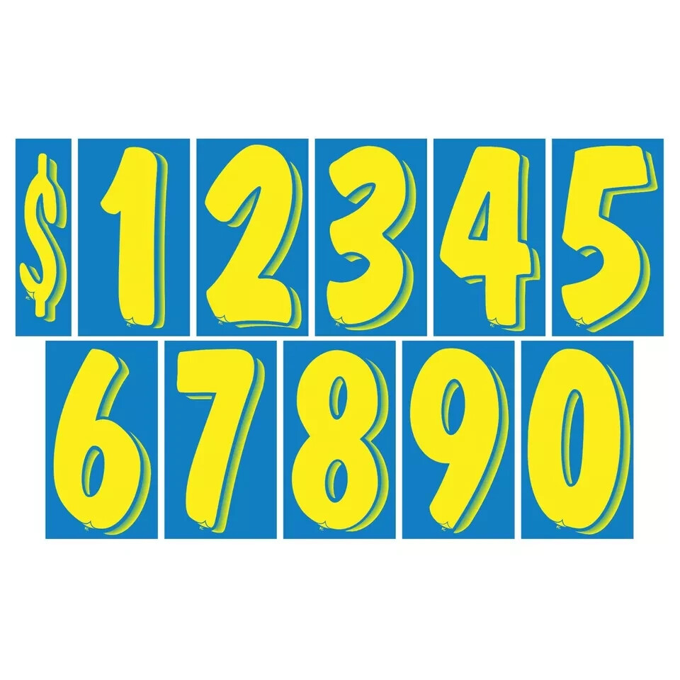 7 1/2 Inch Numbers Windshield Advertising Pricing Stickers Car Dealer You Pick