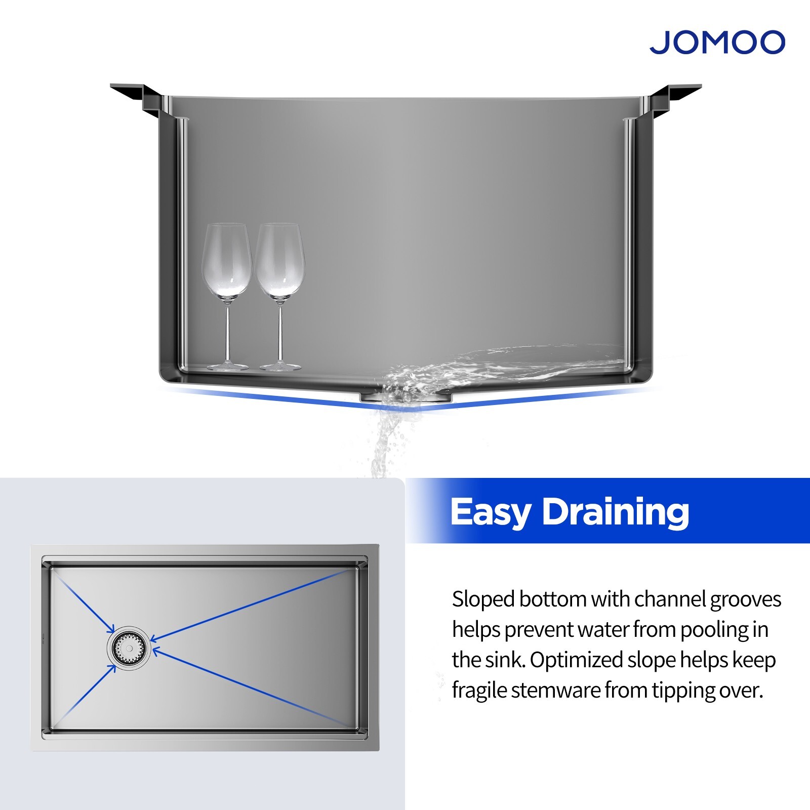 JOMOO 32" Nano Coated Kitchen Sink Stainless Steel Single Bowl Undermount