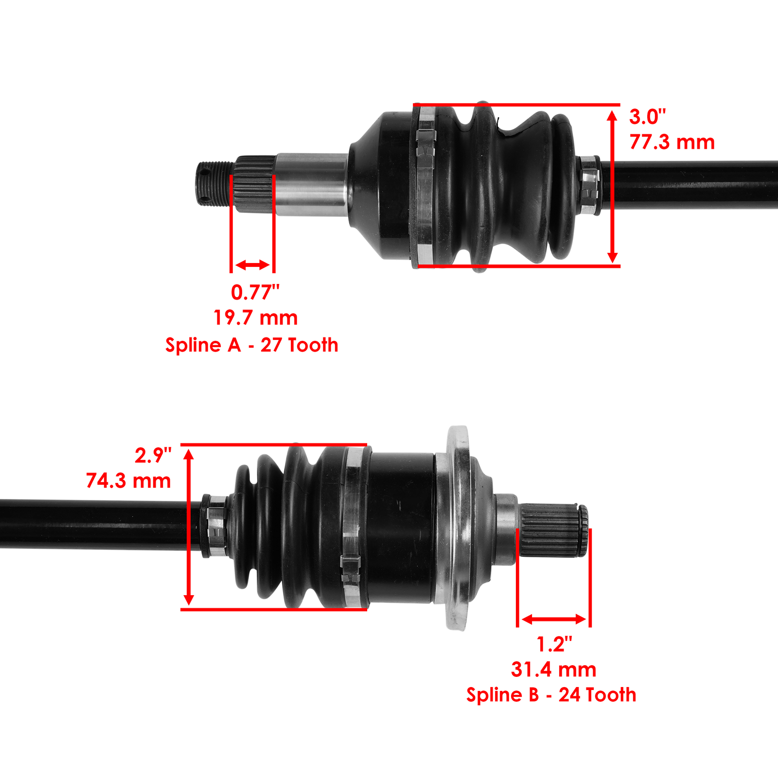 Front Right Left CV Joint Axles for Arctic Cat 400 2006-08 2010 2011 2013 2014