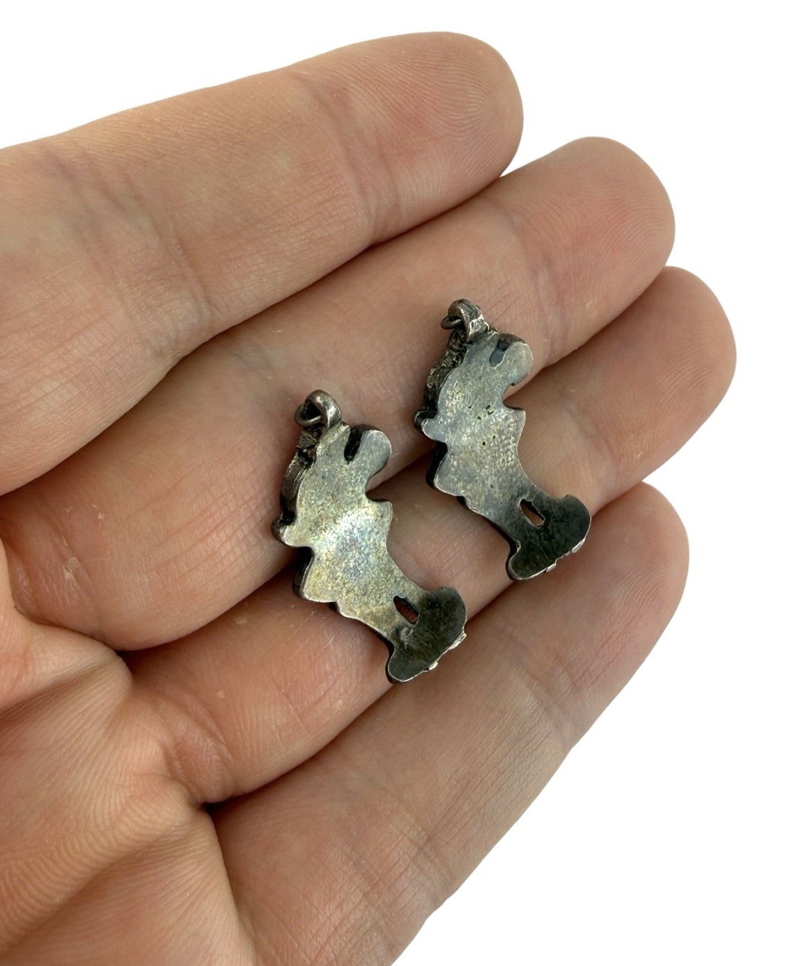 Vintage Mickey Mouse Sterling Silver Onyx/Coral Turquoise Ring & 2 Pendants