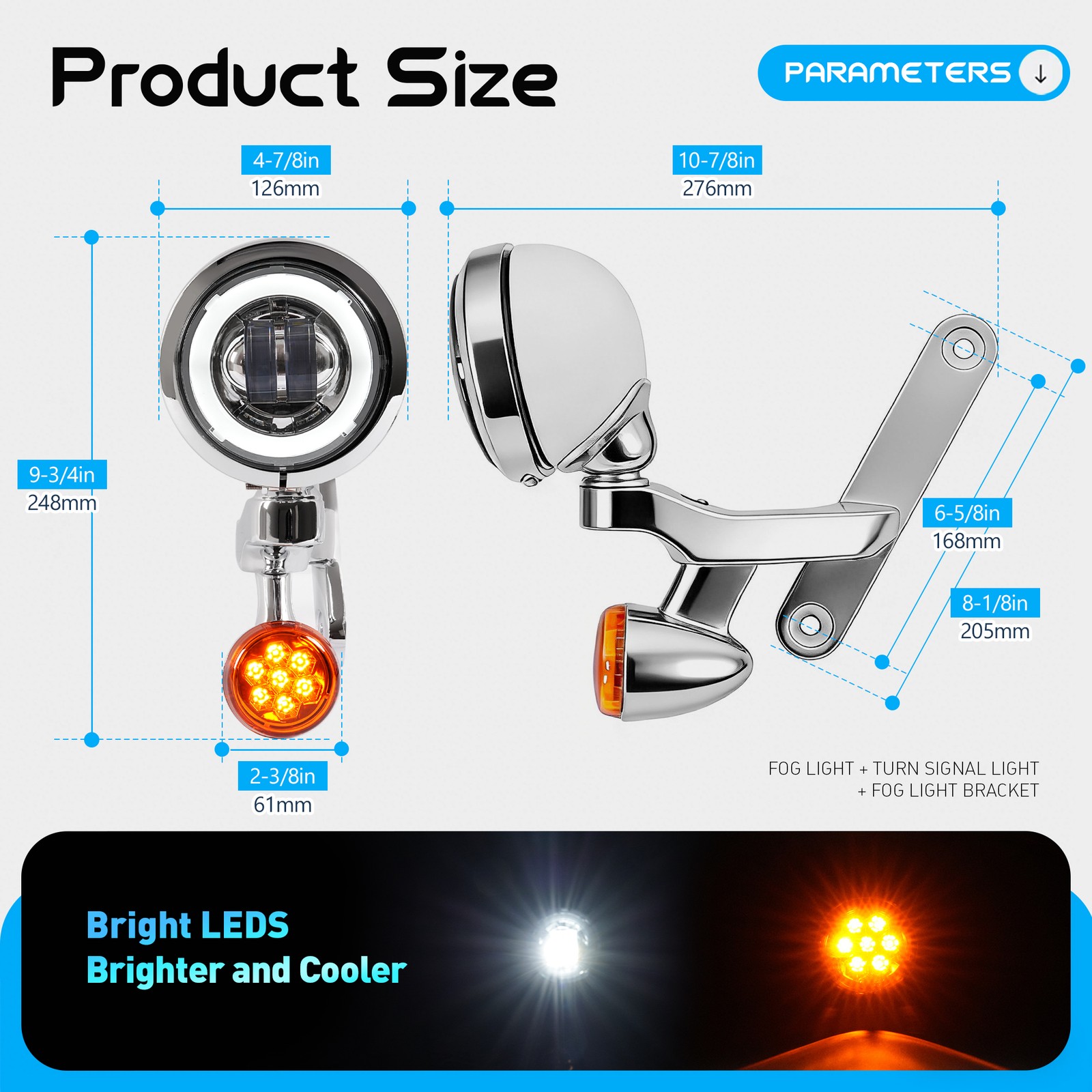 LED Fog Light Turn Signal Spot Bracket For Harley Electra Street Glide FLHX FLHR