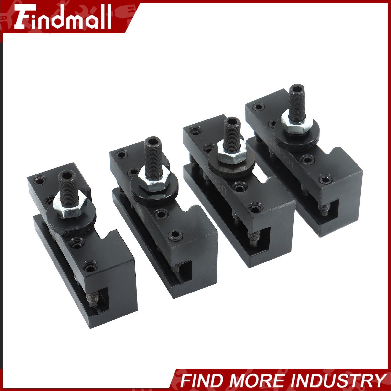Findmall BXA Tool Post Tool Holder 4 Pc For 250-201 250-201XL 250-202  250-202XL