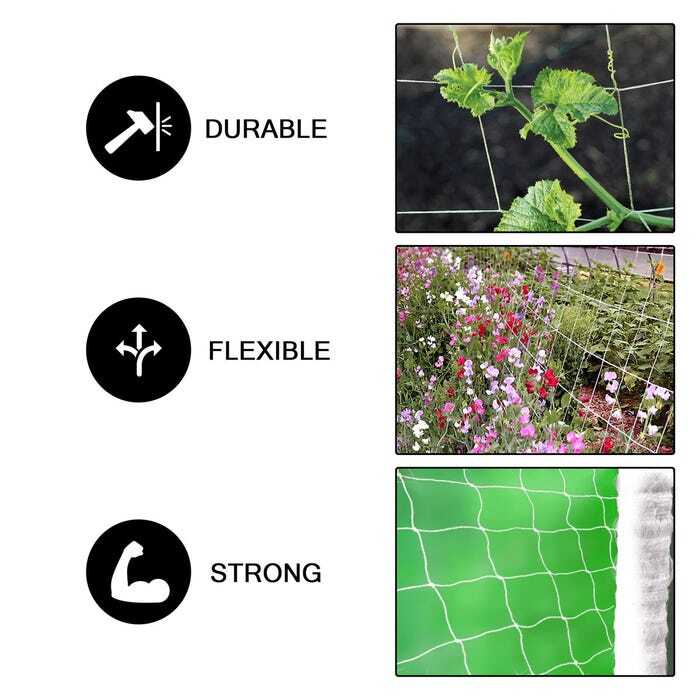 Soft Mesh Nylon Trellis Netting Bulk Roll 6.5 ft x 350 ft w/ 6 in Squares