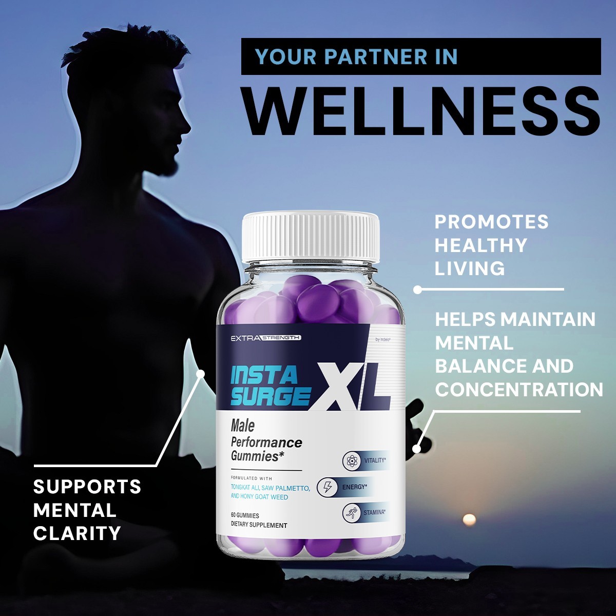 (2 Pack) Insta Surge XL Gummies for Men – InstaSurge XL Gummy Natural Blend