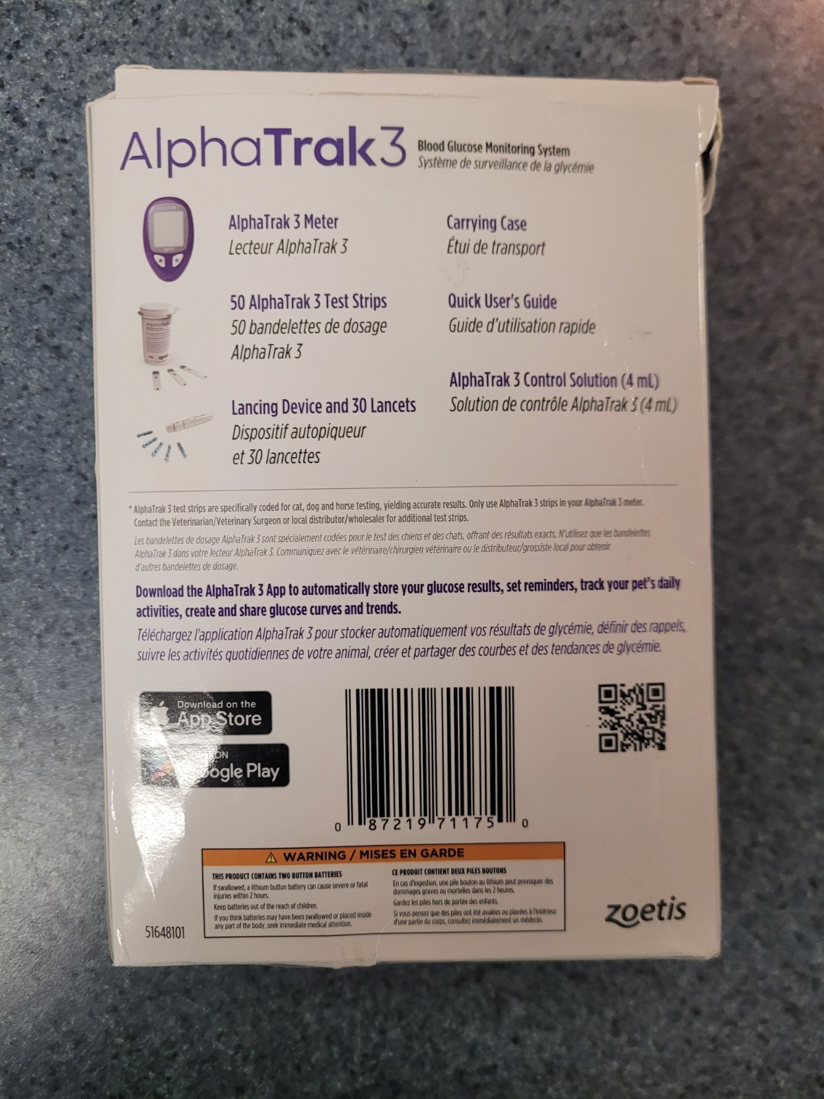 AlphaTrak 3 Blood Glucose Monitoring System Kit Pets Diabetic Cats Dogs Horses