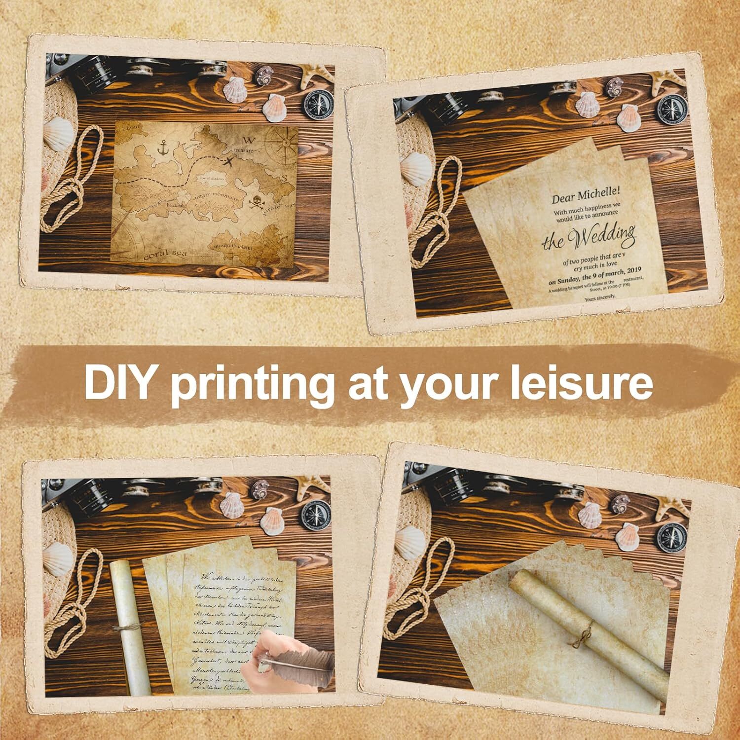 70PCS Vintage Paper 8.5 x 11 in Parchment Paper for Writing Letter wr...