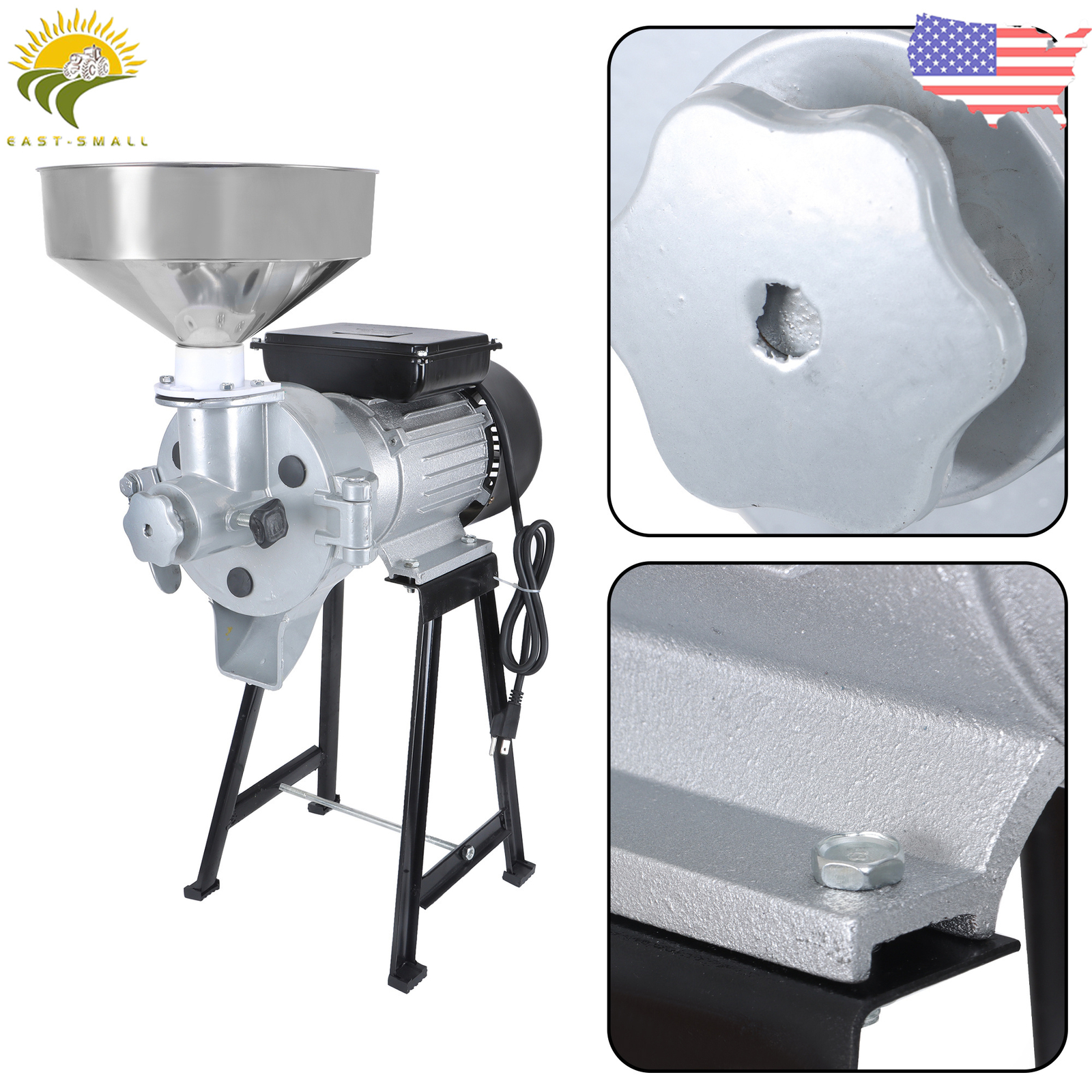 Electric Grinder Grain Mill 110V Corn Wheat Flour Cereal Wet & Dry 1500W