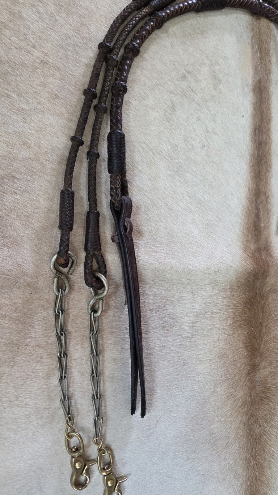 BEAUTIFUL Vtg Hand Braided KANGAROO Romel Rommel Romal Reins - AMERICAN MADE